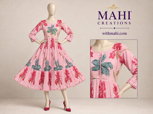 Pink Mul cotton long top