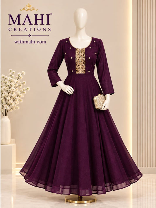 Maroon color Georgette long top