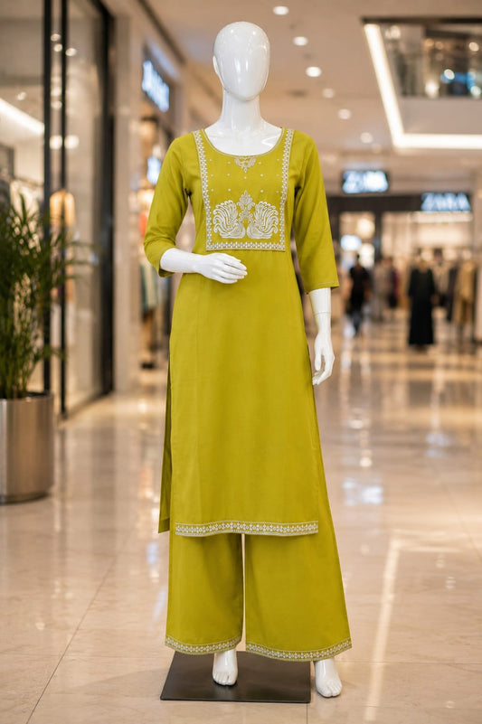 cotton plazo set (Top, Bottom)